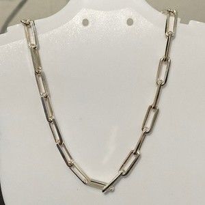 .925 Sterling Silver 3MM Paper Clip Bracelet 7.5" NWOT